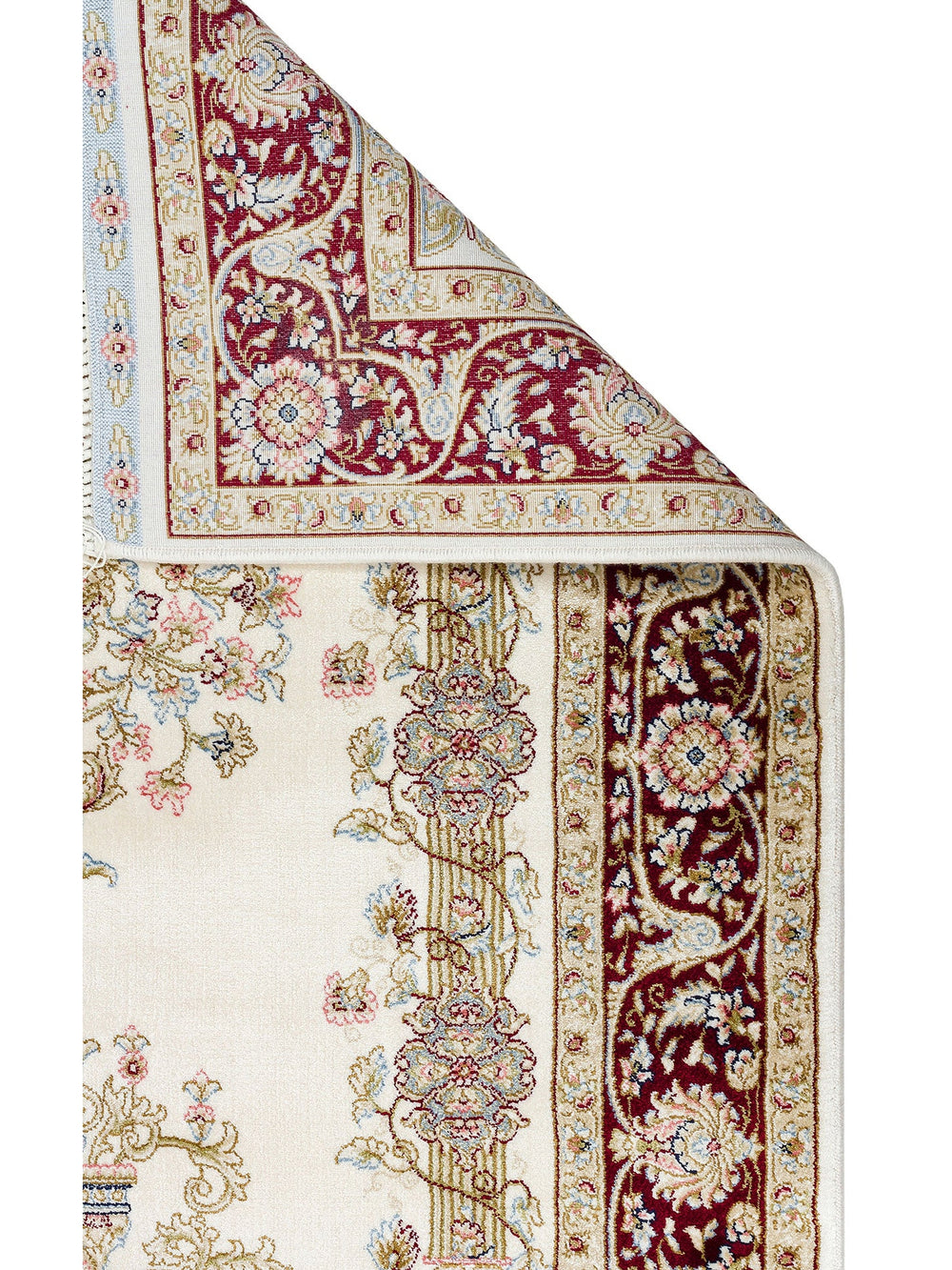 Topkapı Seccade Klasik Desenli Yüksek Kalite Özel Işıltılı Hediyelik Çeyizlik Namazlık 01CREAMRED - Carpetdocia