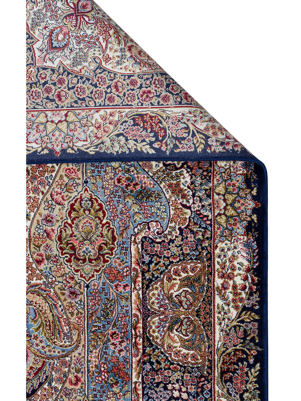 Topkapı Serisi Yüksek Kalite Sık Dokuma Klasik Desenli Özel Işıltılı Salon Halısı 02 NAVY - Carpetdocia