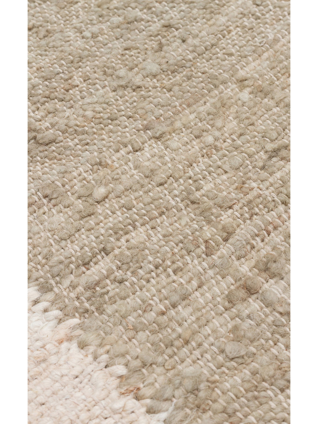 Urumchi %100 Naturel Yün Jüt Karışımı Oturma Odası Salon Koridor Mutfak El Dokuma Halı 01 MINT CREAM - Carpetdocia
