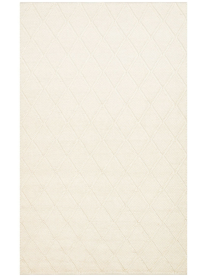 Woolstar %100 Naturel Kazak Desenli Salon Oturma Odası Koridor Antre El Dokuma Örgü Halı DIAMONDCREM - Carpetdocia