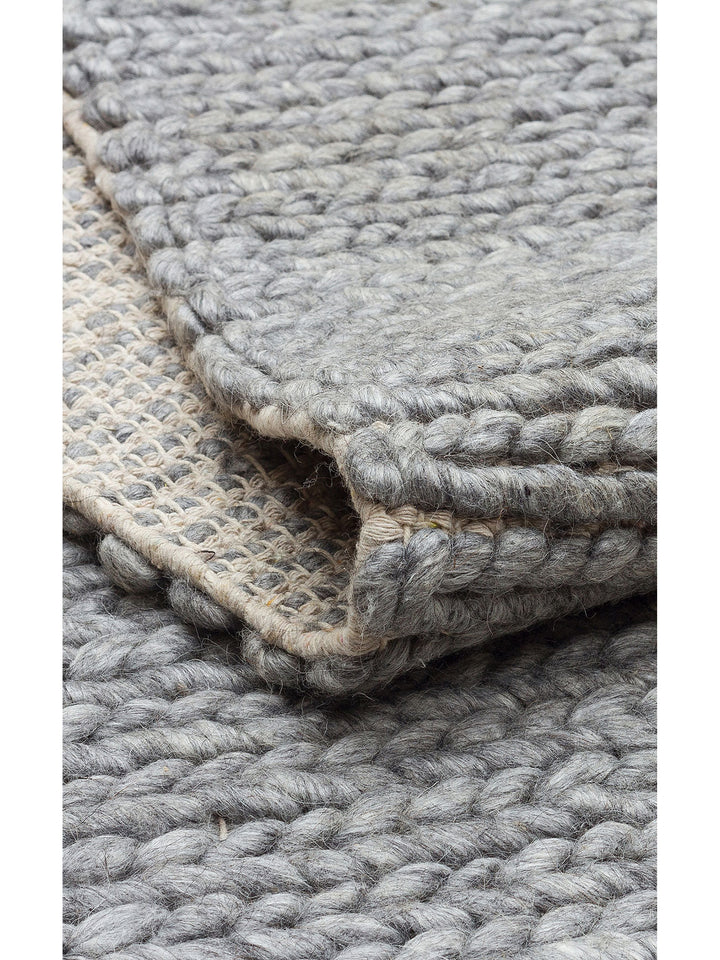 Woolstar %100 Naturel Kazak Desenli Salon Oturma Odası Koridor Antre El Dokuma Örgü Halı GREY - Carpetdocia