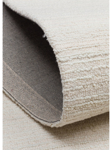 Barcelona Series Wool and Cotton Blend Handwoven Rug IVORY