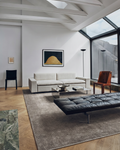 Brasilia Tappeto speciale a telaio nero moderno, semplice ed elegante prodotto a mano in TENCEL™ PLAIN ANTRASIT