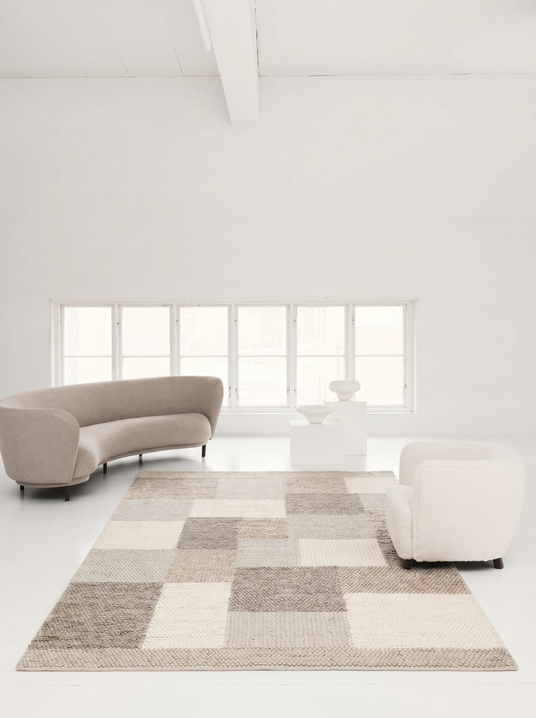 Woolstar Tapis tissé main en laine 100 % naturelle avec motif kazak pour salon, séjour, couloir, entrée CORBIN NAT