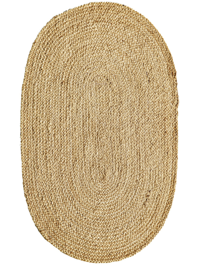 Crown Jüt %100 Naturel Tapis à la Main en Chanvre pour Salon, Couloir, Entrée, Cuisine, Balcon 01E NAT