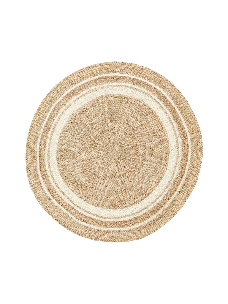 Crown Jüt %100 Naturel Tapis à la Main en Chanvre pour Salon, Couloir, Entrée, Cuisine, Balcon 01R NATWH