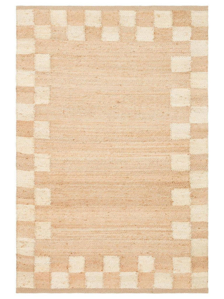 Tapis en jute Crown 100 % naturel, tissé à la main pour salon, couloir, entrée, cuisine, balcon 13NATWHITEXW