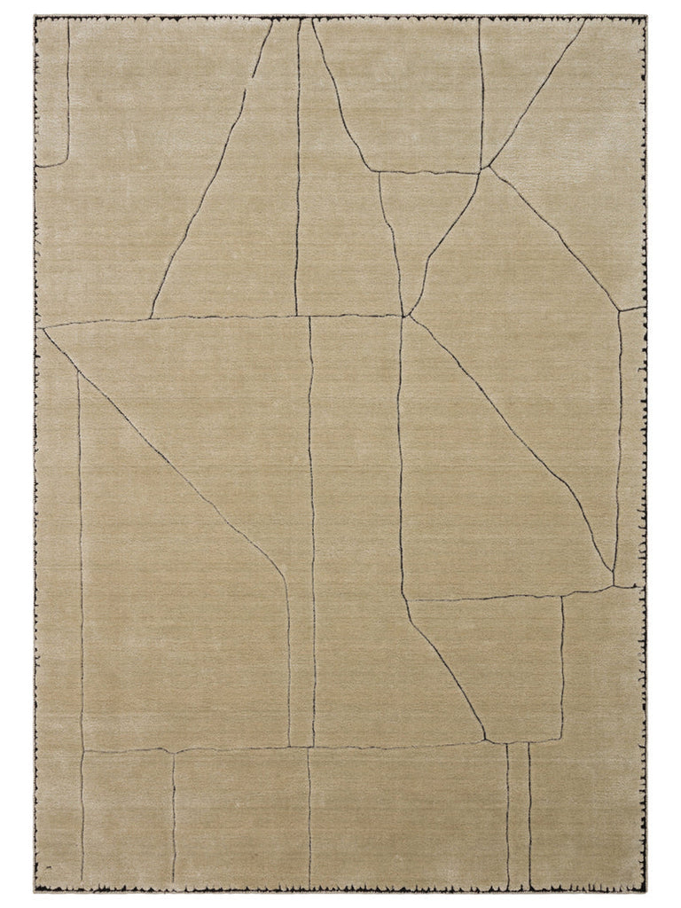 Dakar Series Wool Rayon and Polyester Blend Handwoven Rug BEIGE