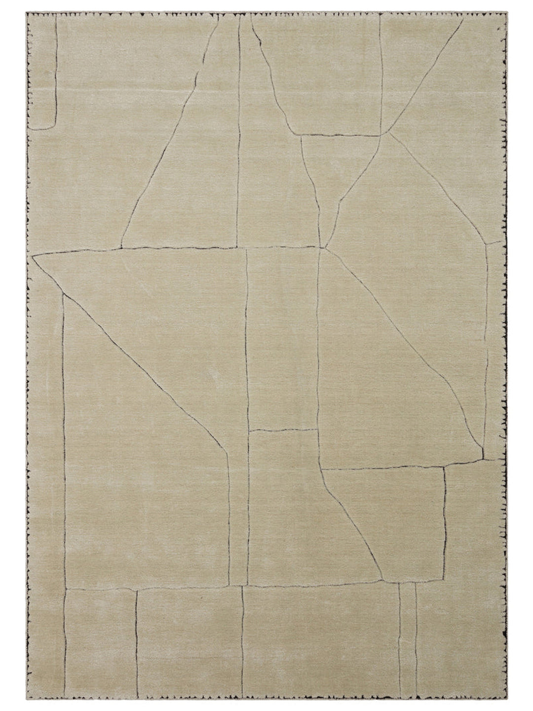 Dakar Series Wool Rayon and Polyester Blend Handwoven Rug IVORY