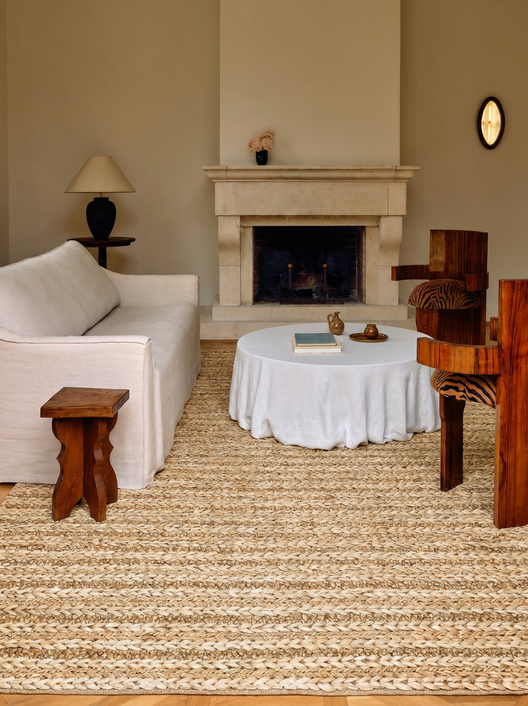 Tapis en jute naturel tissé à la main avec texture tricotée différente Knit Jüt 1152 NATURAL XW  