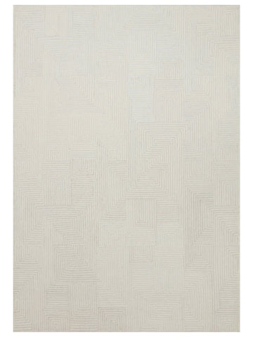 Milano Series Wool and Cotton Blend Handwoven Rug IVORY
