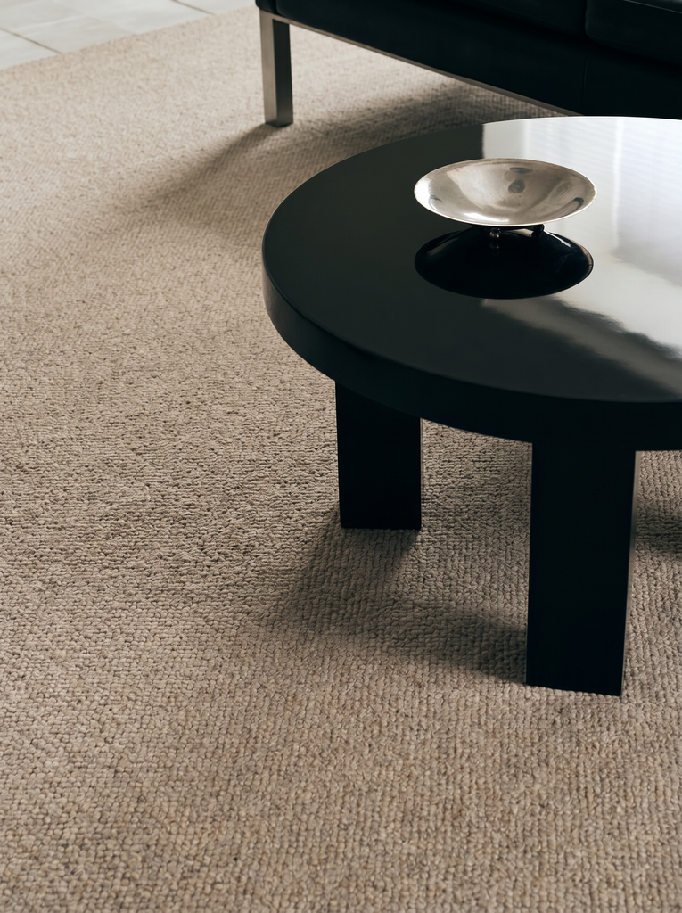 Agra Serie Woll-, Polyester- und Baumwollmischung handgeknüpfter Teppich BEIGE