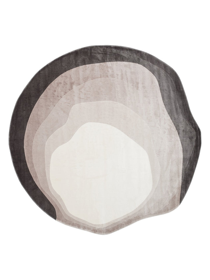 Monza Art Geometric Pattern High Quality Dense Weave Shiny Modern Living Room Rug 01 CREAM BLACK Q