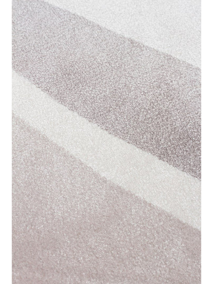 Monza Art Geometric Pattern High Quality Dense Weave Shiny Modern Living Room Rug 05 CREAM GREY