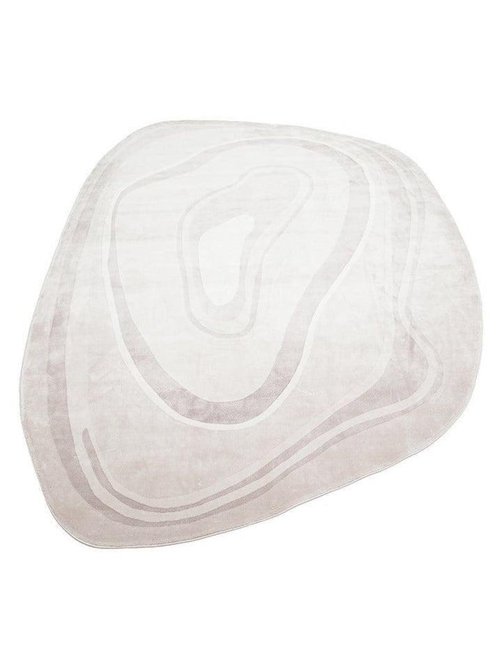 Monza Art Geometric Pattern High Quality Dense Weave Shiny Modern Living Room Rug 05 CREAM GREY