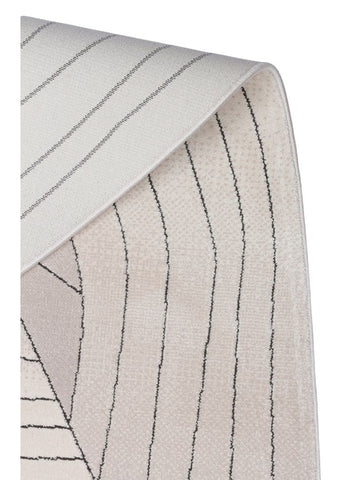 Monza Art Geometric Pattern High Quality Dense Weave Shiny Modern Living Room Carpet 07 CREAM GREY