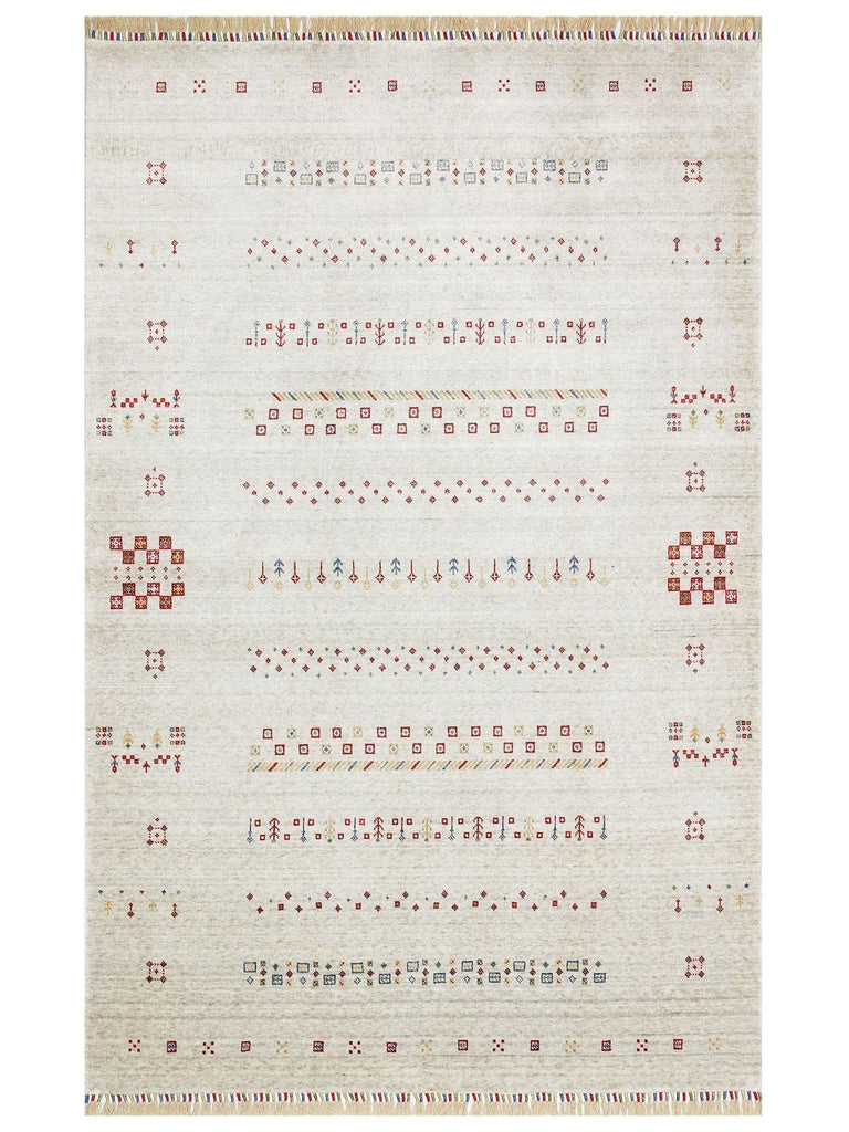 Oushak Carnaval %100 natürlich, leicht zu reinigen, handgefertigt, TENCEL™ moderner Uşak-Teppich 06 BEIGE
