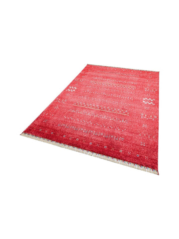 Oushak Carnaval %100 natürlich, leicht zu reinigen, handgefertigter TENCEL™ moderner Uşak-Teppich 06 RED