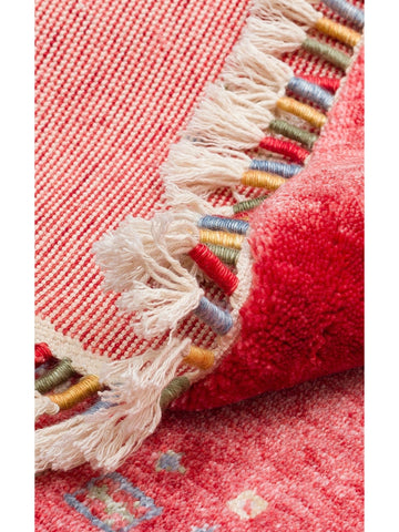 Oushak Carnaval %100 natürlich, leicht zu reinigen, handgefertigter TENCEL™ moderner Uşak-Teppich 06 RED Q