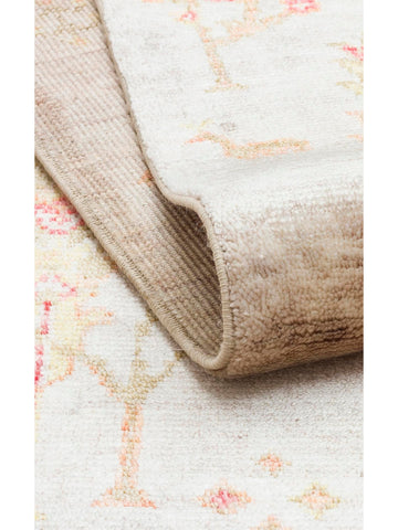 Oushak Carnaval 100% Natural Easy to Clean Handcrafted TENCEL™ Modern Uşak Carpet 08 BEIGE AUTUMN