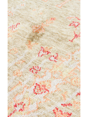 Oushak Carnaval Tappeto Moderno Uşak in TENCEL™ realizzato a mano, 100% naturale, facile da pulire, 08 GREEN AUTUMN