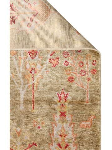 Oushak Carnaval Tappeto Moderno Uşak in TENCEL™ realizzato a mano, 100% naturale, facile da pulire, 08 GREEN AUTUMN