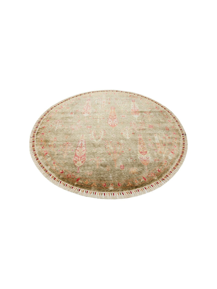Oushak Carnaval 100% Natural Easy to Clean Handmade TENCEL™ Modern Uşak Carpet 08 GREEN AUTUMN Q