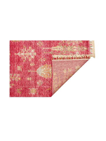 Oushak Carnaval 100% Natural Easy to Clean Handcrafted TENCEL™ Modern Uşak Carpet 08 RED AUTUMN