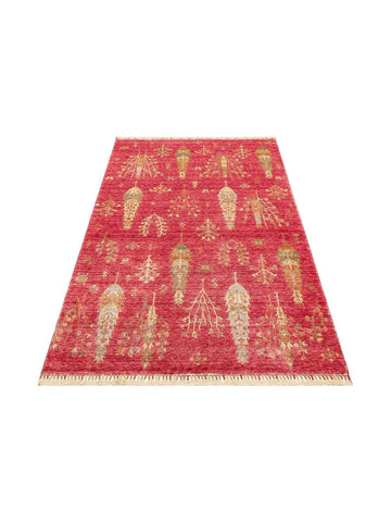 Oushak Carnaval 100% Natural Easy to Clean Handcrafted TENCEL™ Modern Uşak Carpet 08 RED AUTUMN