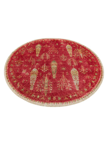 Oushak Carnaval 100% Natural Easy to Clean Handcrafted TENCEL™ Modern Uşak Carpet 08 RED AUTUMN Q