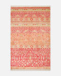 Oushak Carnaval 100 % naturel, facile à nettoyer, fabriqué à la main avec TENCEL™, tapis moderne d'Uşak 17 RED AUTUMN