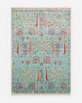Oushak Carnaval Tapis Uşak moderne TENCEL™ 100 % naturel, facile à nettoyer, fabriqué à la main 22 TURQUOISE