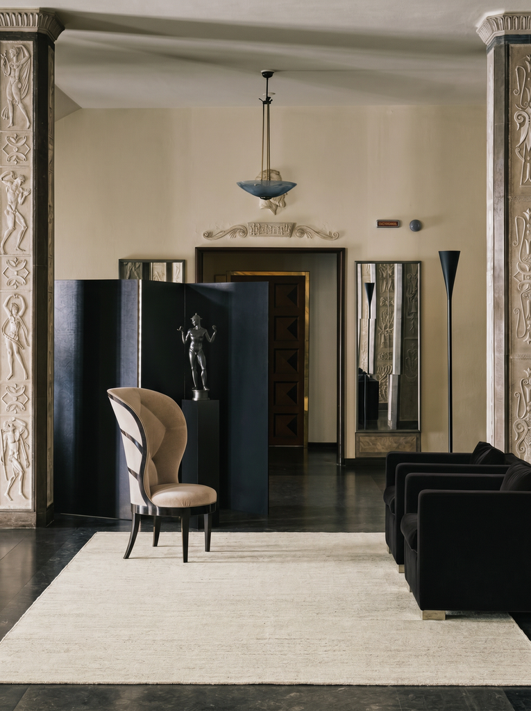 Tapis Paglia série 100% laine naturelle de Nouvelle-Zélande, nœud sumac fait main pour salon, séjour IVOIRE