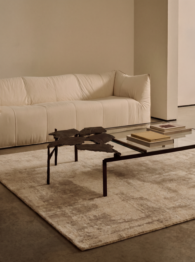 Série Palette Tapis scandinave fait main 100 % laine naturelle, viscose, coton pour salon, séjour NATBEG