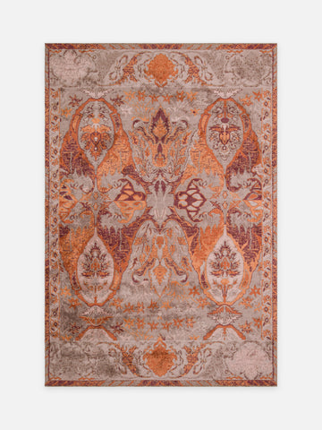 Ruggadocia Bidjar Ember Çiçek Desenli Halı kuşbakışı