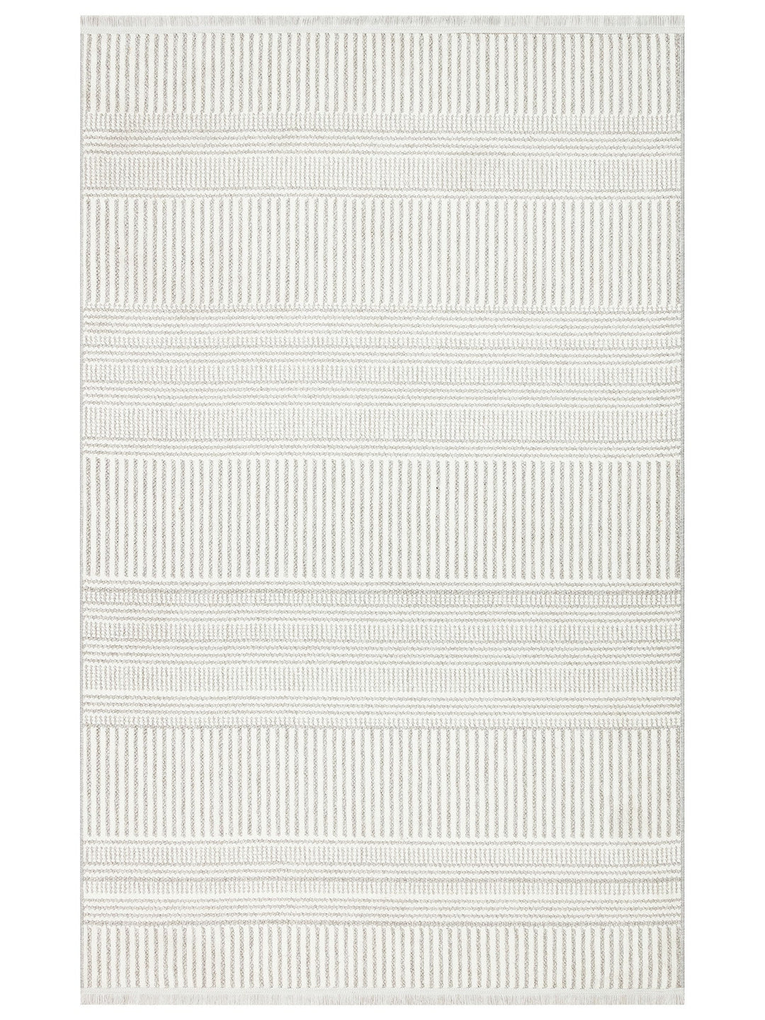 İskandinav Serisi Hasır Dokuma Oturma Odası Koridor Antre Mutfak Modern Halı 01 WHITE GREY - Carpetdocia