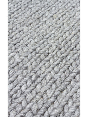 Woolstar %100 Naturel Kazak Desenli Salon Oturma Odası Koridor Antre El Dokuma Örgü Halı GREY - Carpetdocia