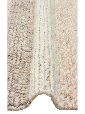 Woolstar %100 Naturel Kazak Desenli Salon Oturma Odası Koridor Antre El Dokuma Örgü Halı LANGDON NAT - Carpetdocia