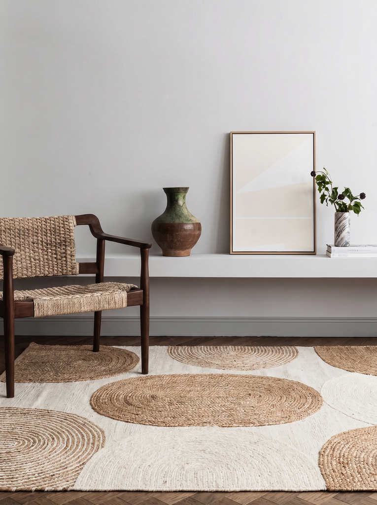 Tappeto Woolstar 902NATWHITE, 100% Naturale, Motivo Kazak, Fatto a Mano, per Salotto, Corridoio, Ingresso
